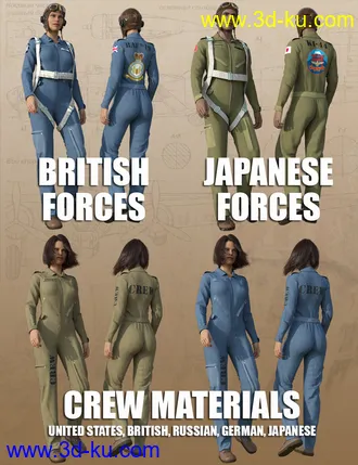 3D打印模型Pilot Uniform Materials of WWII的图片