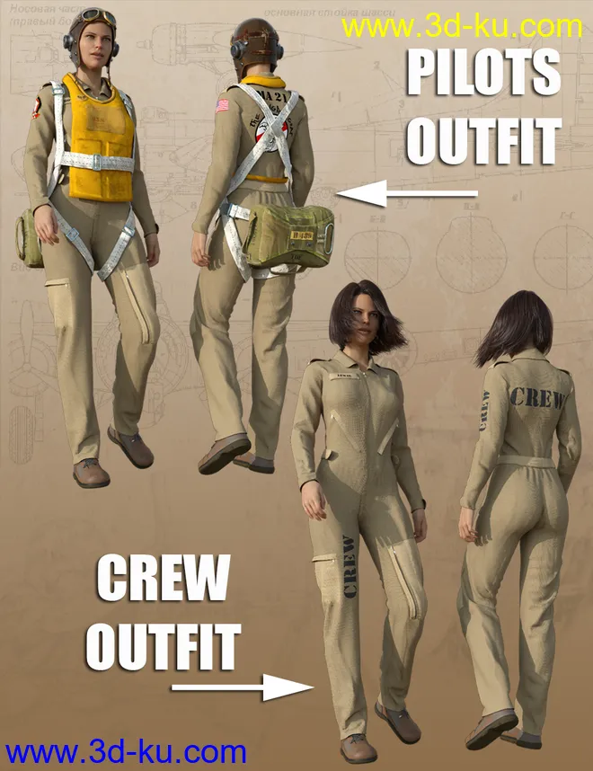Pilots Uniform of WWII模型的图片6