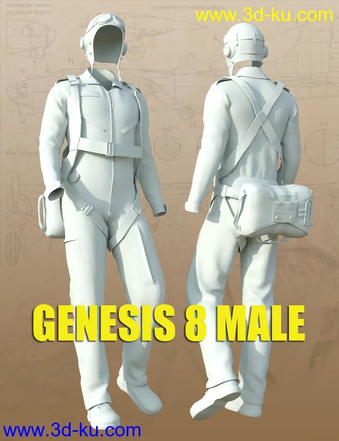 Pilots Uniform of WWII模型的图片9