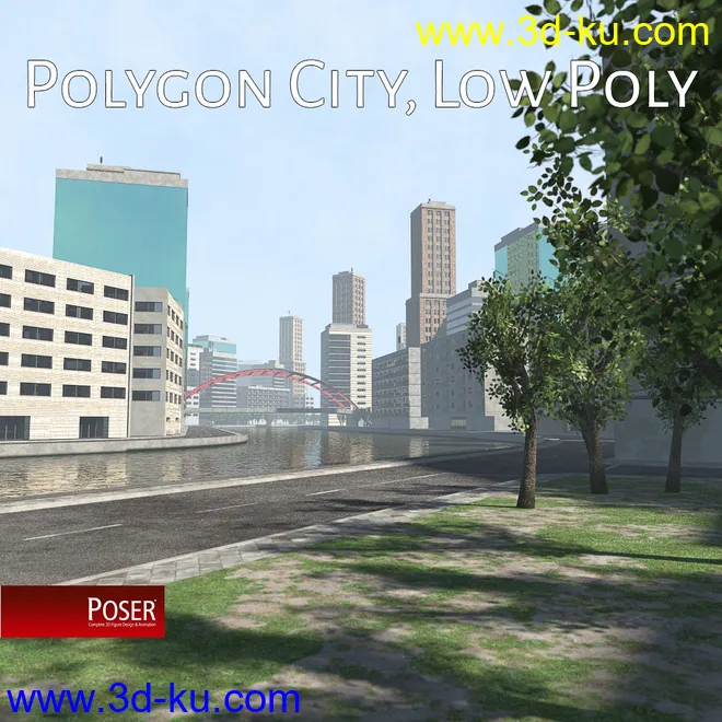 Polygon City, Low Poly for Poser模型的图片1