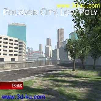3D打印模型Polygon City, Low Poly for Poser的图片