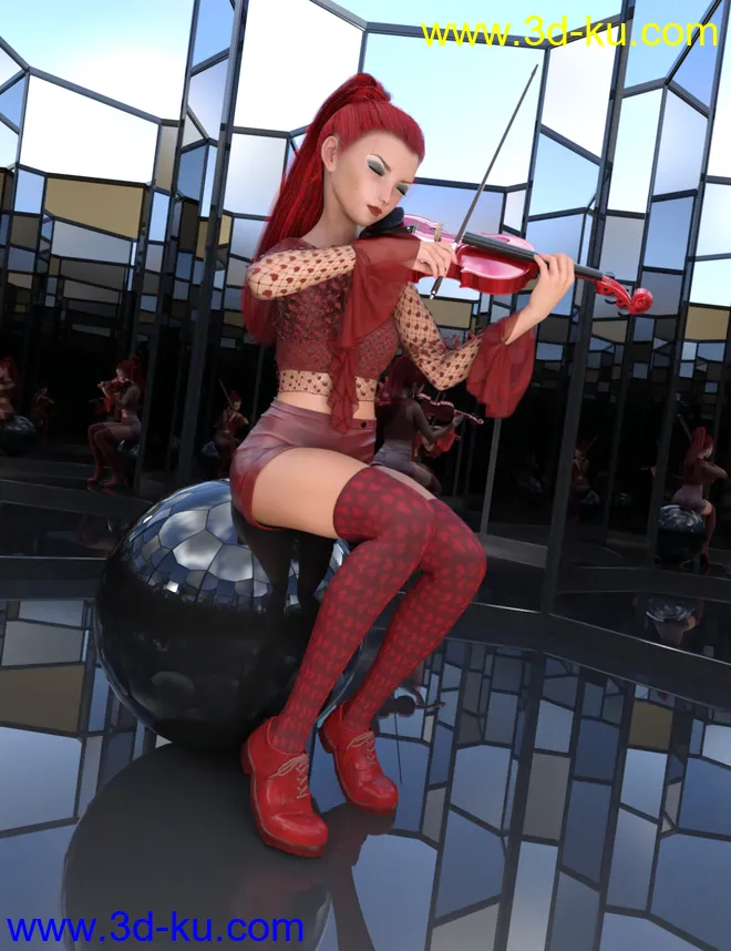 Pop Sensation Outfit with dForce for Genesis 8 Female(s)模型的图片4