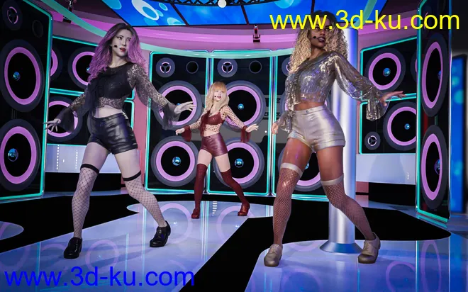 Pop Sensation Outfit with dForce for Genesis 8 Female(s)模型的图片5