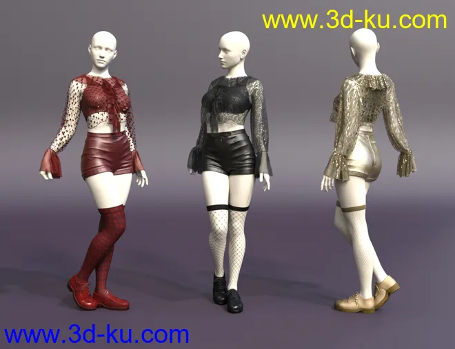Pop Sensation Outfit with dForce for Genesis 8 Female(s)模型的图片6