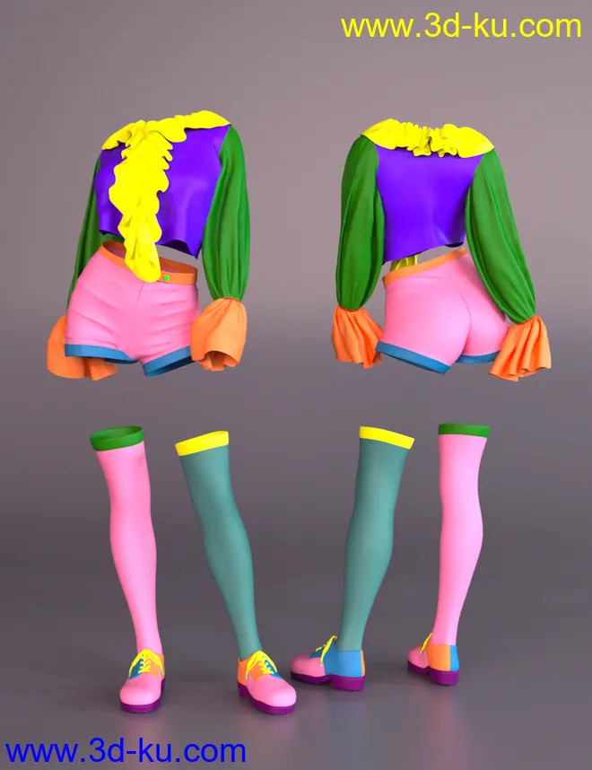 Pop Sensation Outfit with dForce for Genesis 8 Female(s)模型的图片7
