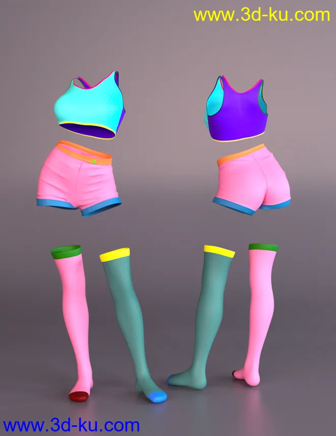 Pop Sensation Outfit with dForce for Genesis 8 Female(s)模型的图片8