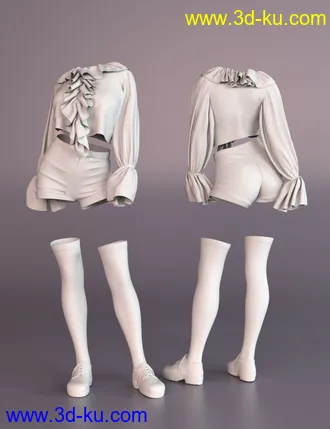 3D打印模型Pop Sensation Outfit with dForce for Genesis 8 Female(s)的图片