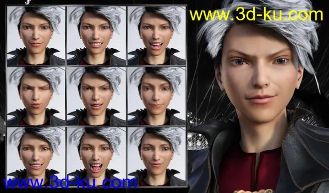 Pop Style - Expressions for Genesis 8 Male and Yuzuru 8模型的图片2