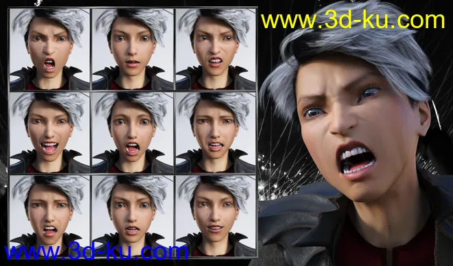Pop Style - Expressions for Genesis 8 Male and Yuzuru 8模型的图片3