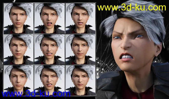Pop Style - Expressions for Genesis 8 Male and Yuzuru 8模型的图片4
