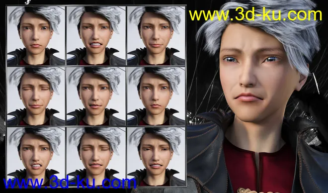 Pop Style - Expressions for Genesis 8 Male and Yuzuru 8模型的图片5