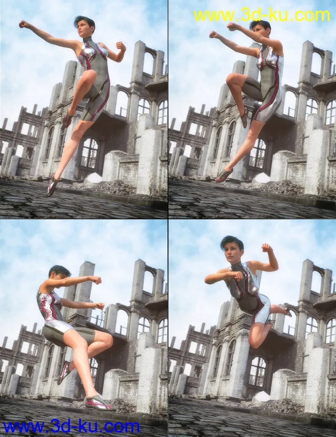 Power Blast Poses for Victoria 7 and 8 and Michael 7 and 8模型的图片3