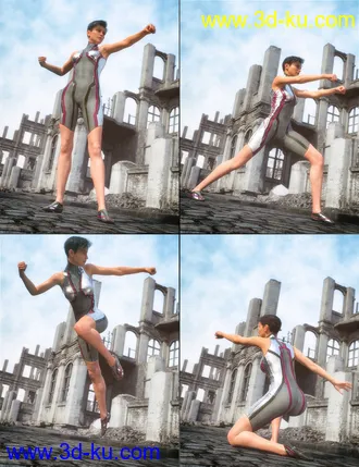 3D打印模型Power Blast Poses for Victoria 7 and 8 and Michael 7 and 8的图片