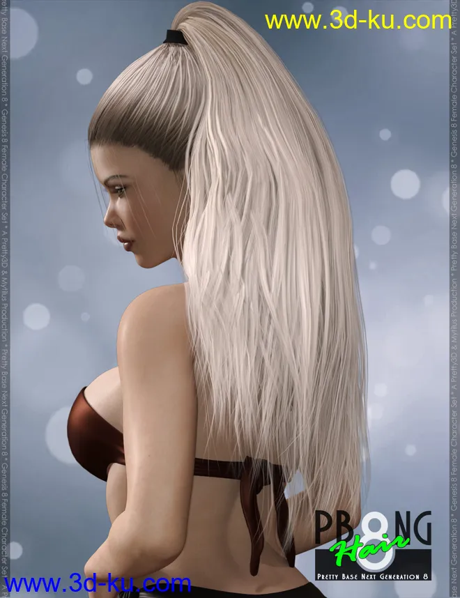 Pretty Base NG 8 Hair for Genesis 8 Female(s)模型的图片5