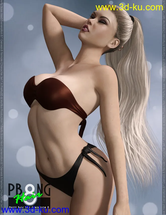 Pretty Base NG 8 Hair for Genesis 8 Female(s)模型的图片6
