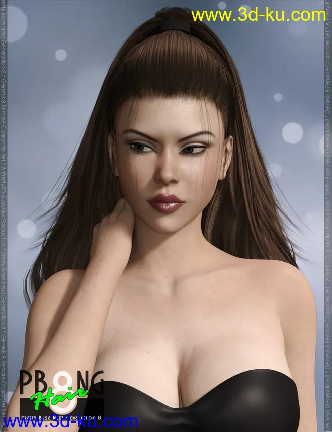 Pretty Base NG 8 Hair for Genesis 8 Female(s)模型的图片7