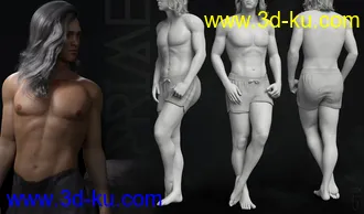 3D打印模型Prime Brawnies for Genesis 8 Male Centaur的图片