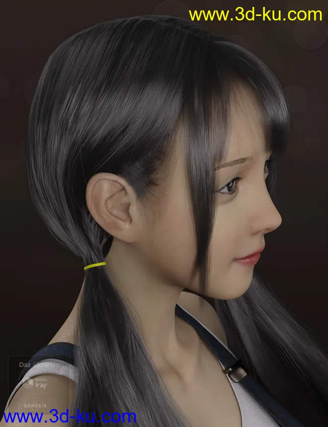 Qiqi Twintail Hair For Genesis 8 Female(s)模型的图片9