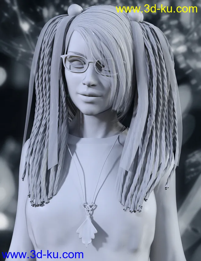 Raver Hair for Genesis 8 Females模型的图片10