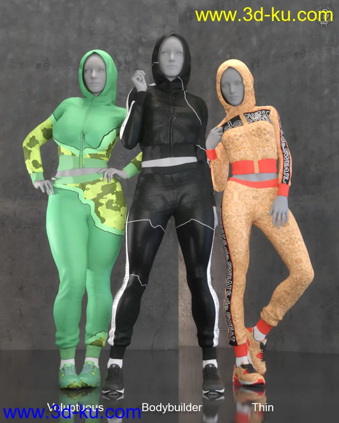 S.de.Sweat Pack For Genesis 8 Females模型的图片2