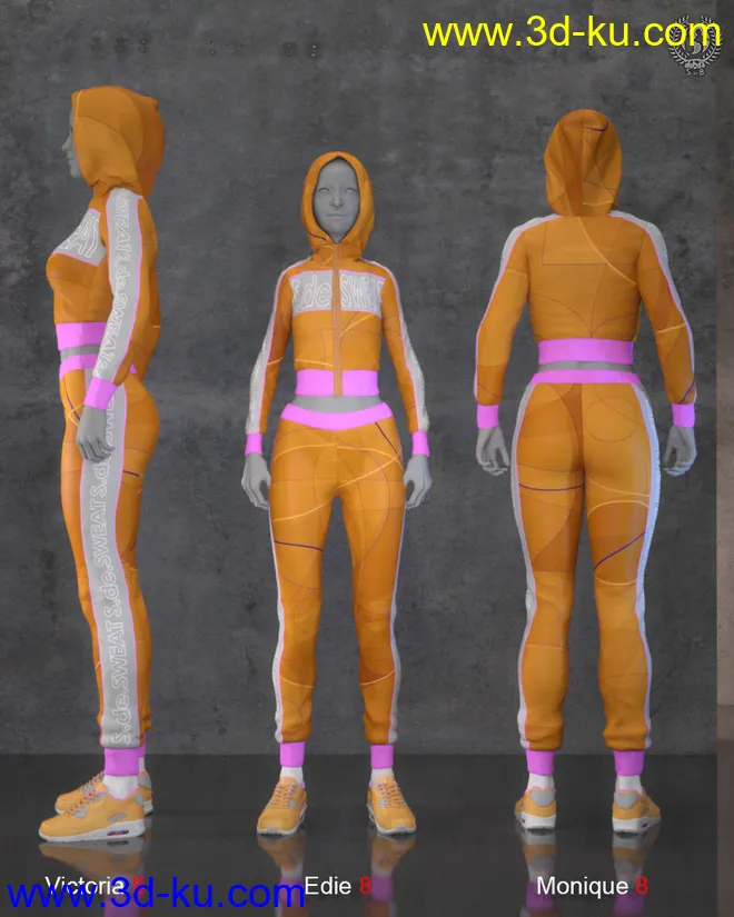 S.de.Sweat Pack For Genesis 8 Females模型的图片3