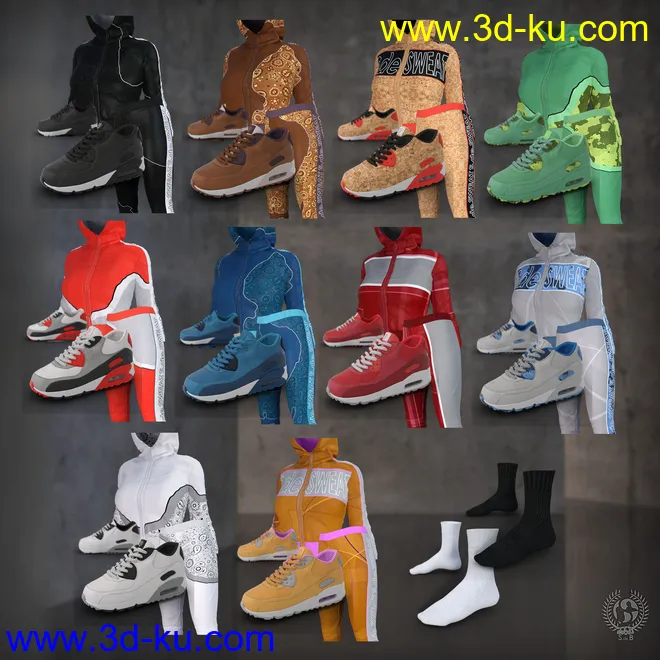 S.de.Sweat Pack For Genesis 8 Females模型的图片6