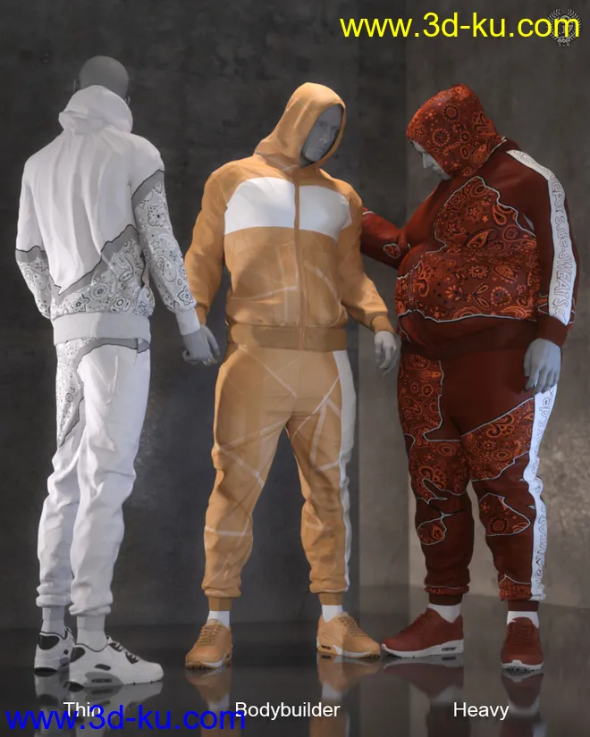 S.de.Sweat Pack For Genesis 8 Males模型的图片2