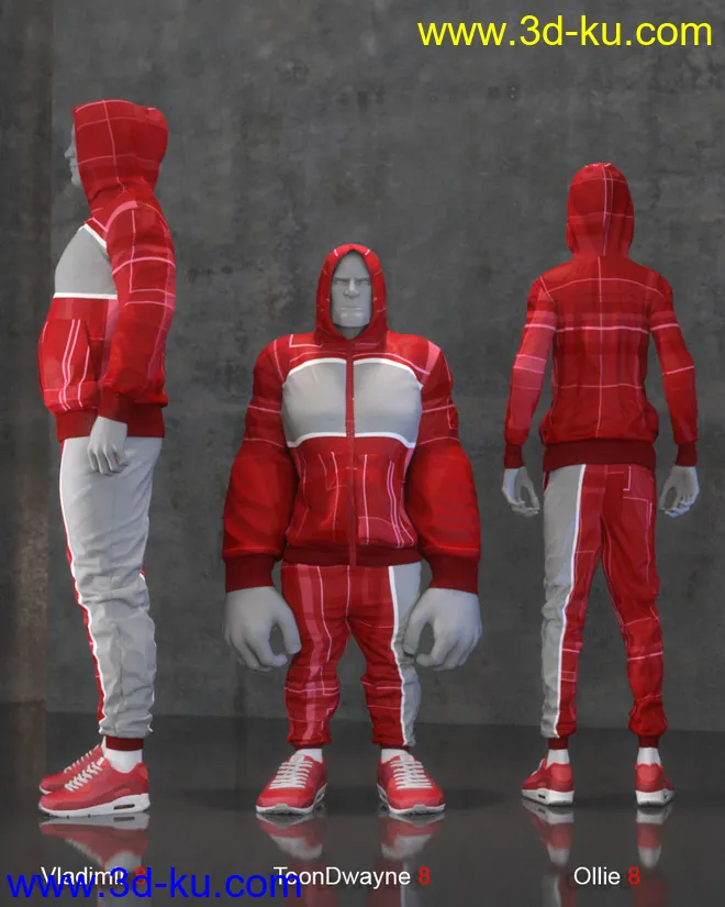 S.de.Sweat Pack For Genesis 8 Males模型的图片3