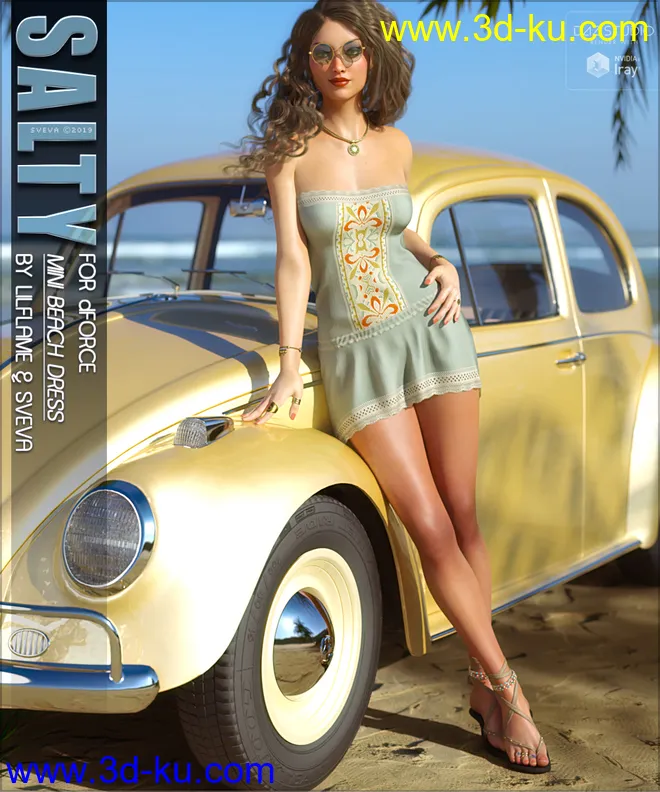 Salty for dForce Mini Beach Dress G8F模型的图片1