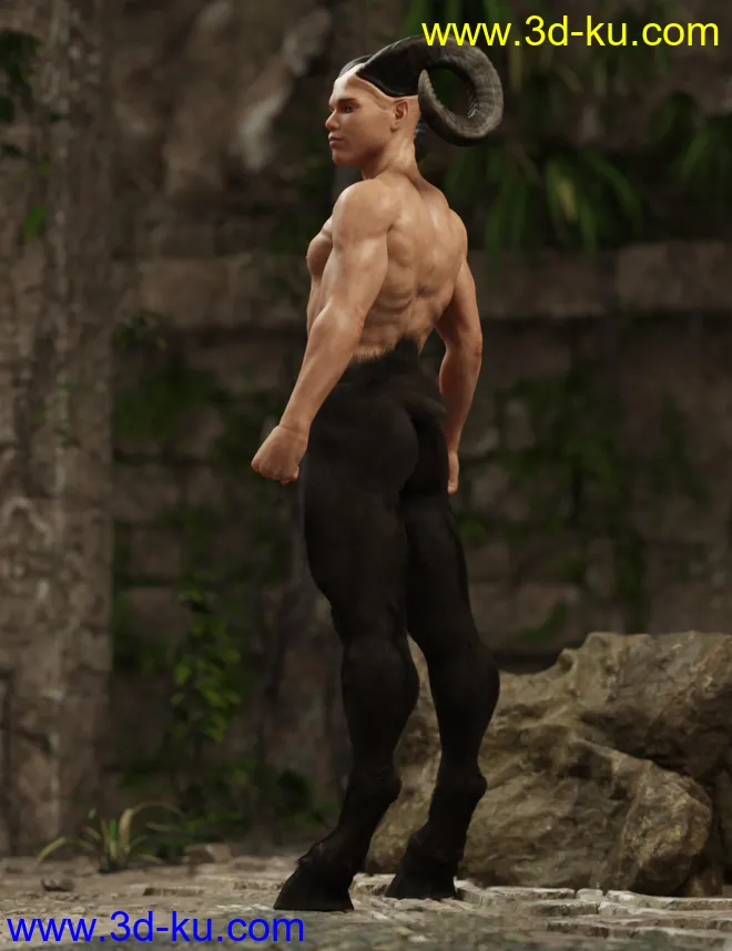 Satyr with dForce Hair for Genesis 8 Male模型的图片3