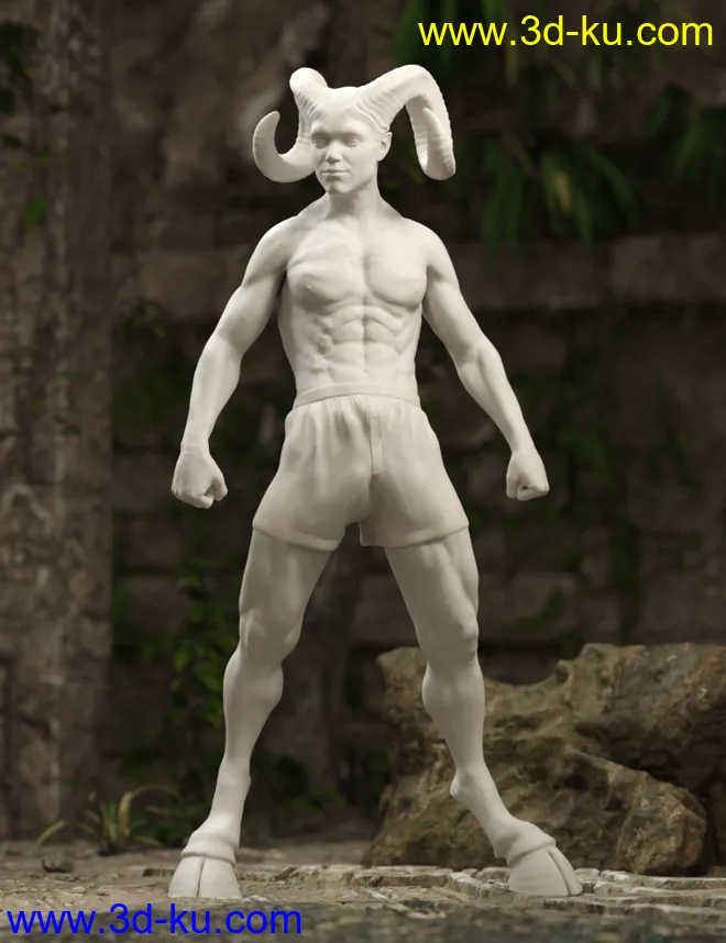 Satyr with dForce Hair for Genesis 8 Male模型的图片7
