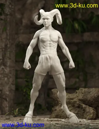 3D打印模型Satyr with dForce Hair for Genesis 8 Male的图片