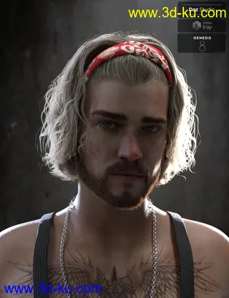 3D打印模型Sayrion Headband Hair Set for Genesis 8 Male(s) and Female(s)的图片