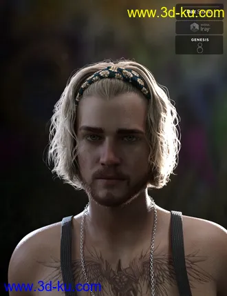 3D打印模型Sayrion Headband Hair Set for Genesis 8 Male(s) and Female(s)的图片