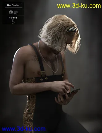 3D打印模型Sayrion Headband Hair Set for Genesis 8 Male(s) and Female(s)的图片