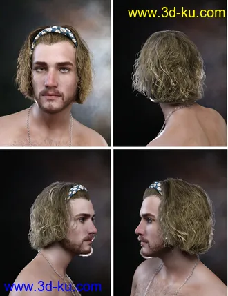 3D打印模型Sayrion Headband Hair Set for Genesis 8 Male(s) and Female(s)的图片