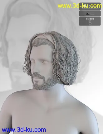 3D打印模型Sayrion Headband Hair Set for Genesis 8 Male(s) and Female(s)的图片