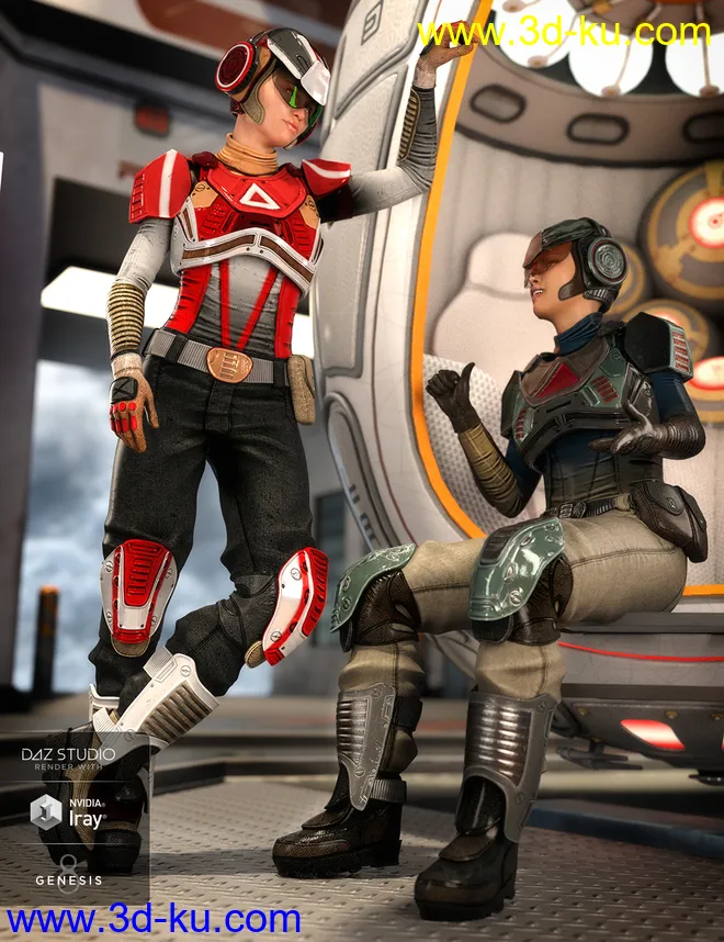 Sci-Fi Battle Outfit Textures模型的图片1