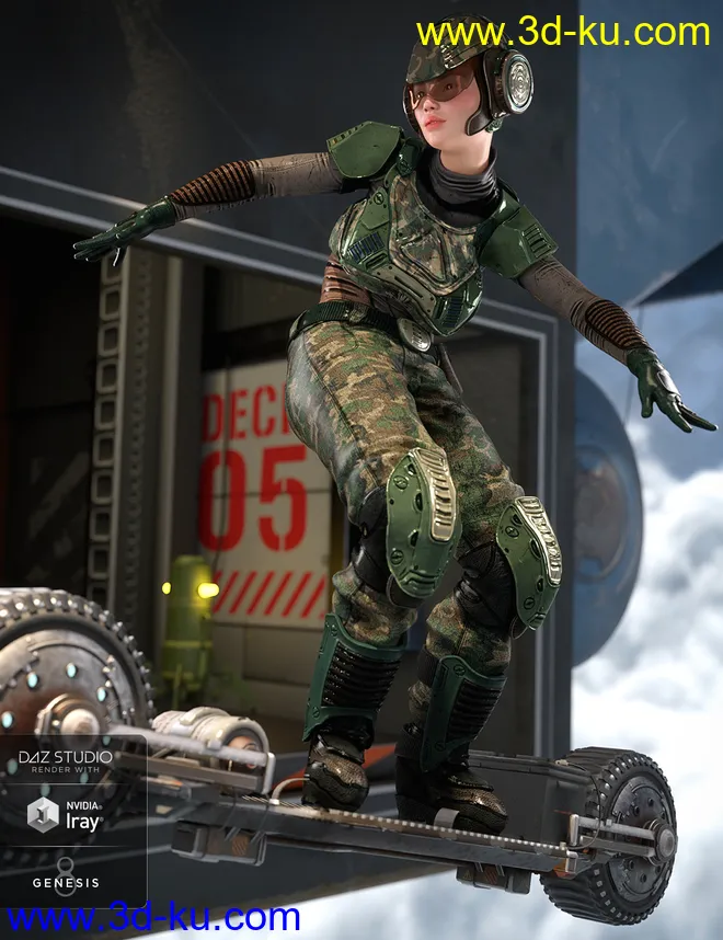 Sci-Fi Battle Outfit Textures模型的图片4