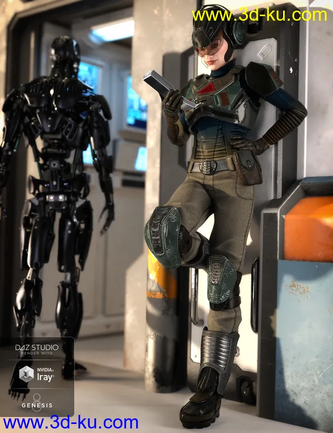 Sci-Fi Battle Outfit Textures模型的图片5