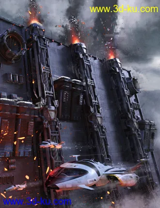 3D打印模型Sci-Fi Wall的图片