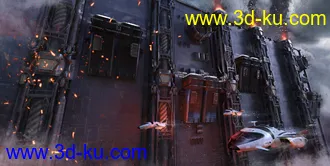 3D打印模型Sci-Fi Wall的图片