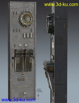 3D打印模型Sci-Fi Wall的图片