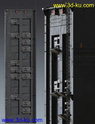 3D打印模型Sci-Fi Wall的图片