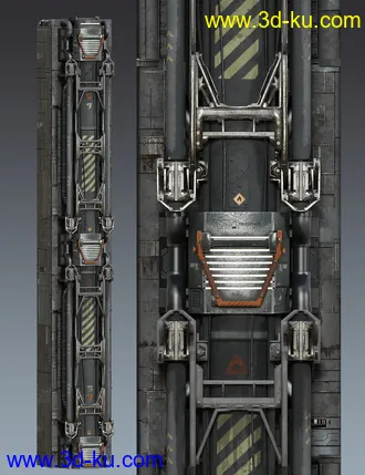 3D打印模型Sci-Fi Wall的图片