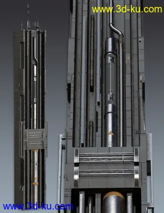 3D打印模型Sci-Fi Wall的图片