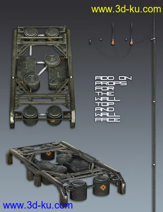 3D打印模型Sci-Fi Wall的图片