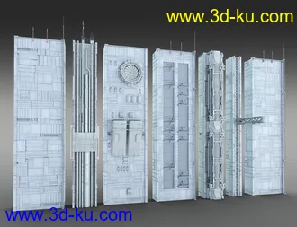 3D打印模型Sci-Fi Wall的图片