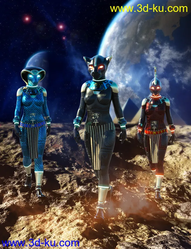 Scifi Egyptian Outfit For Genesis 8 Females(s)模型的图片1