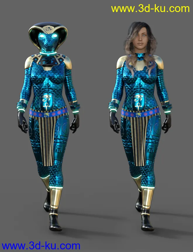 Scifi Egyptian Outfit For Genesis 8 Females(s)模型的图片4
